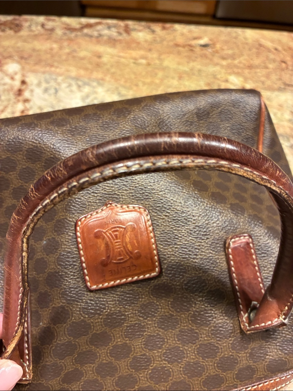 Celine Brown Monogram unisex Duffel with Tan Leather Trim - Picture 4 of 10